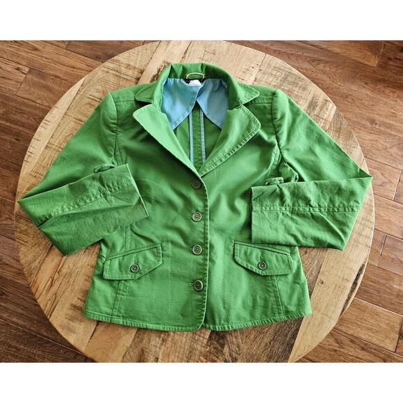 J. Crew Lime Green Cropped Blazer Women's MP Career Party/Cocktail - Picture 2 of 12